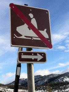 No snowmobiling